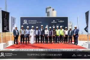 topping out ceremony st.regis residences financial center dubai