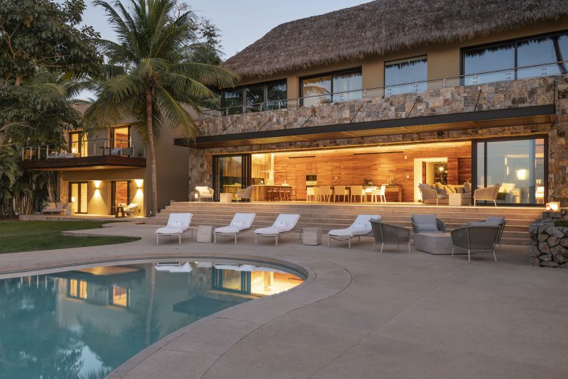 Swimming Poo, area at Dusk with World Class Luxury Villas at Four Seasons Private Residences Tamarindo