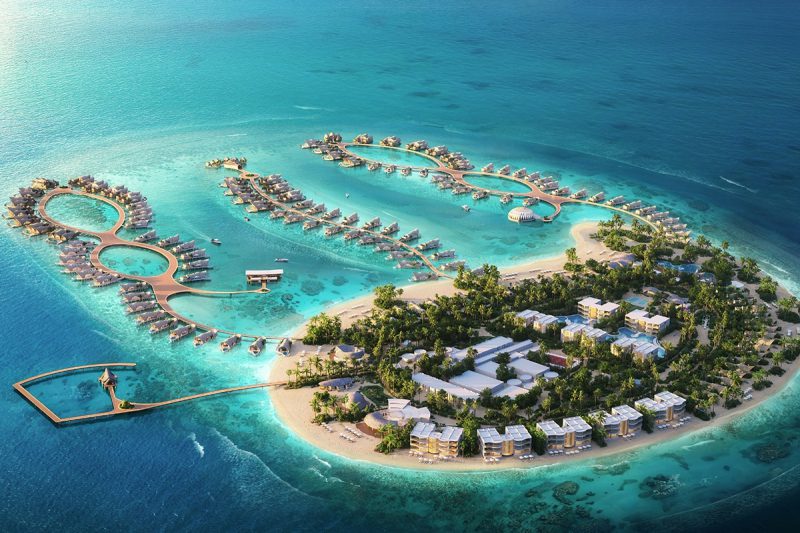 View of the entire maldives resort Samana Ocean Views by Elie Saab