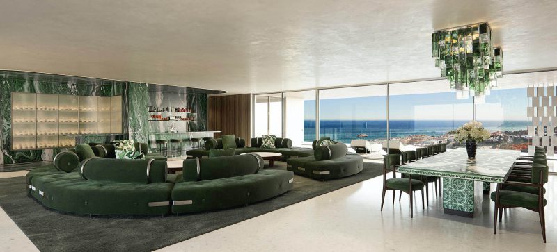 A luxury interior at Design Hills Dolce&Gabbana by the one atelier real estate consultancy