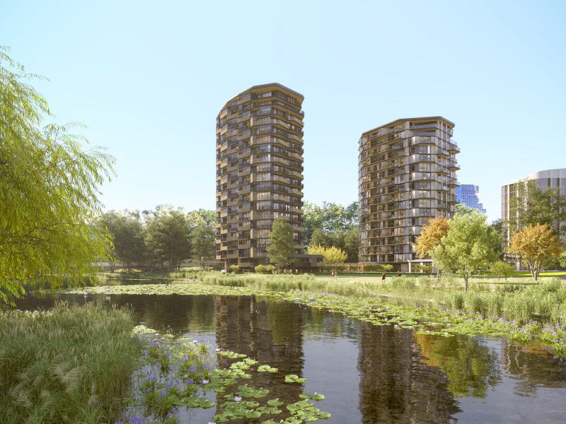 Nobu Residences Park Meadows in a beautiful green area of Amsterdam surrounding by lakes and greenery