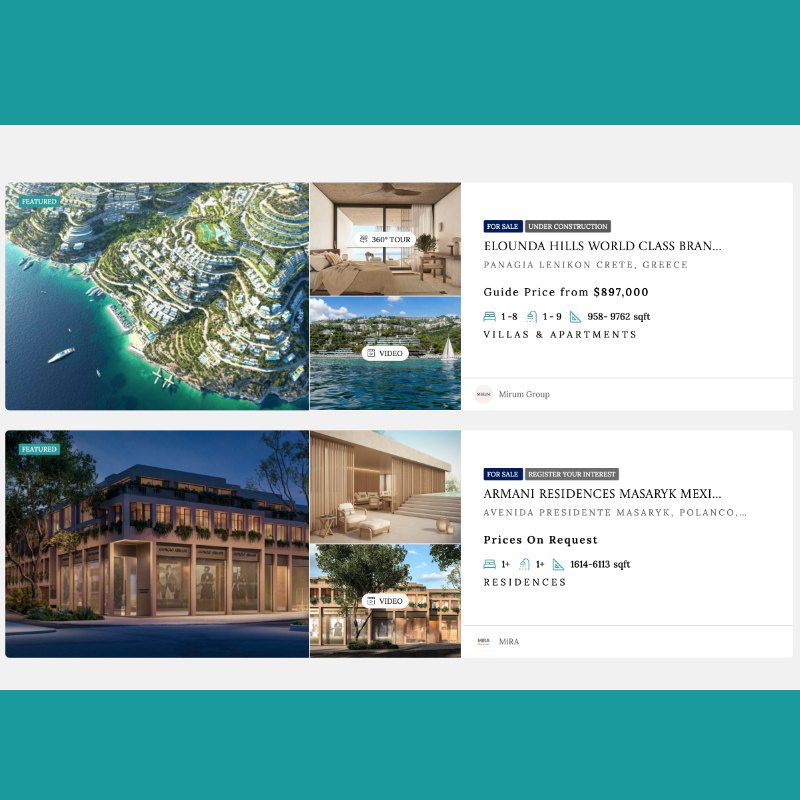 branded residences advertising featured listings