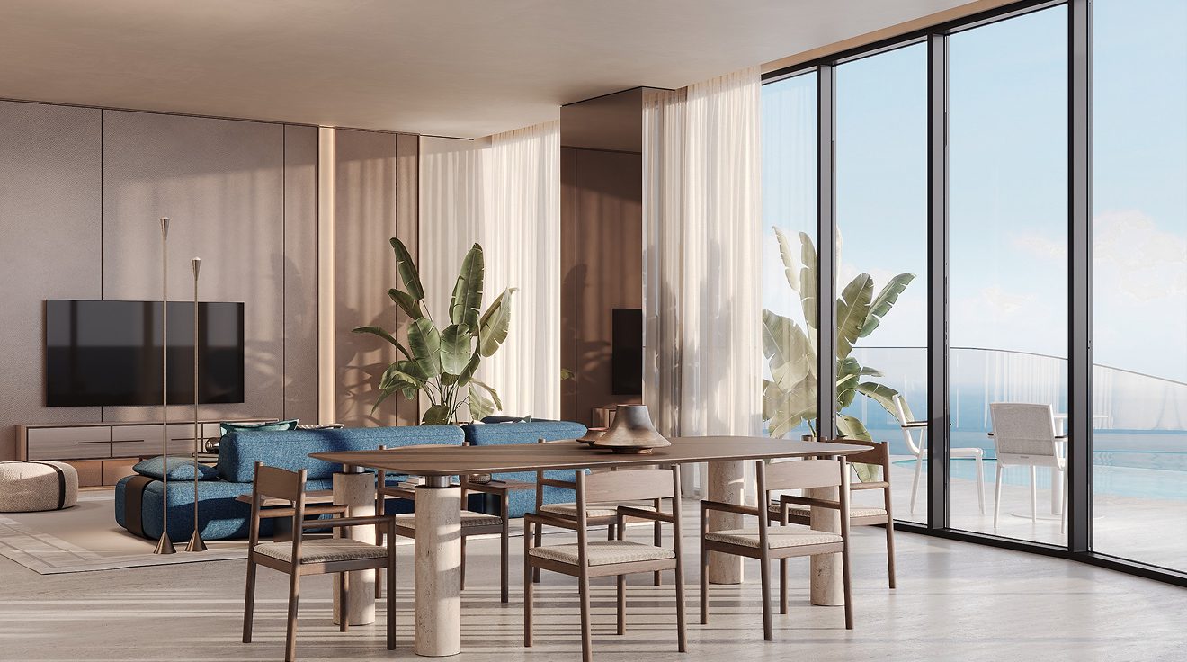Gianfranco Ferré Branded Residences sits at the very tip of Al Marjan Island, only minutes away from Ras Al Khaimah’s main entertainment hub.