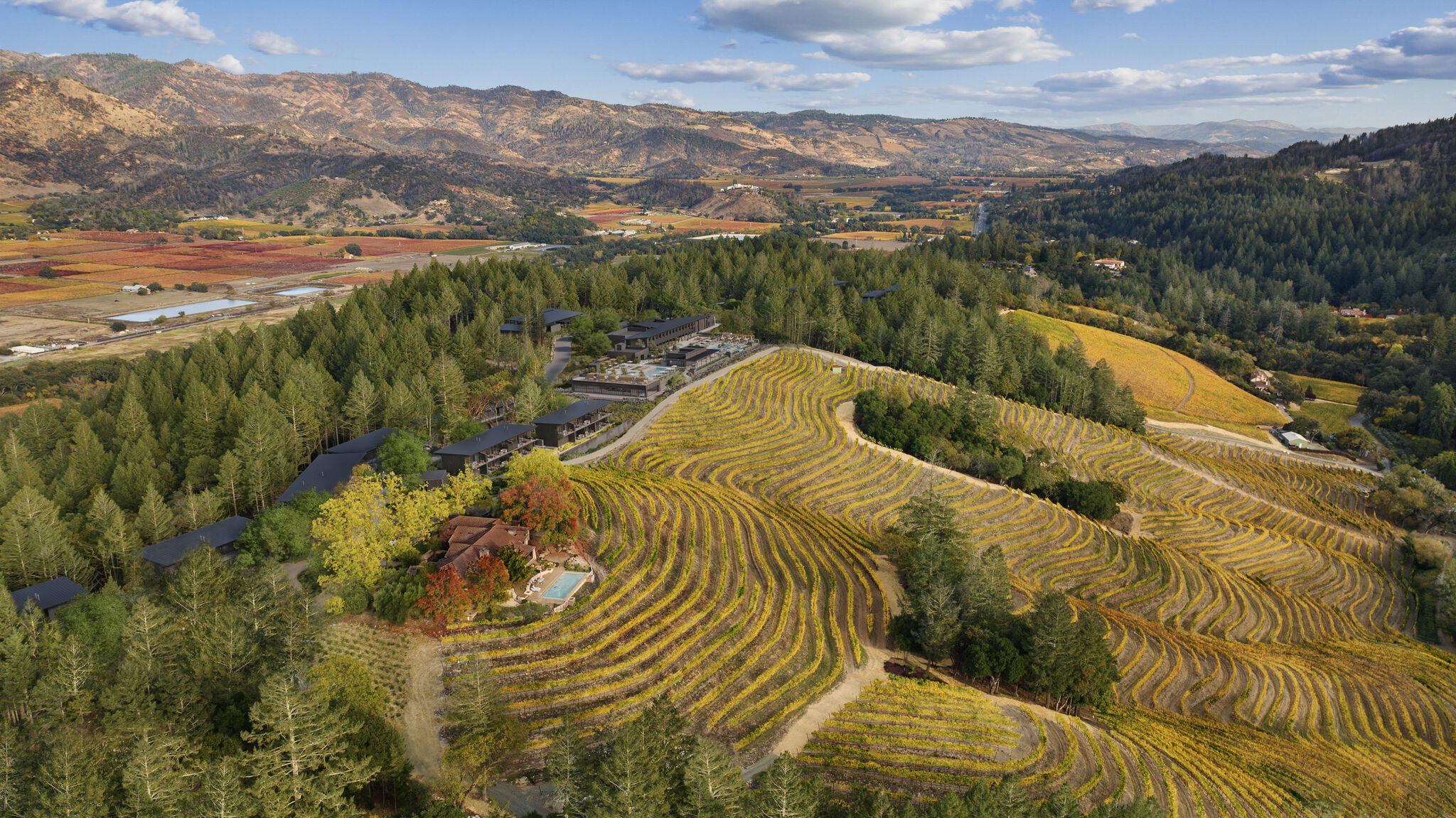 Nestled across 118 acres of Calistoga’s forested ridgeline, set within lush forestry and steps from the heart of a charming downtown, Rosewood Calistoga will express a design ethos that connects people to place.
