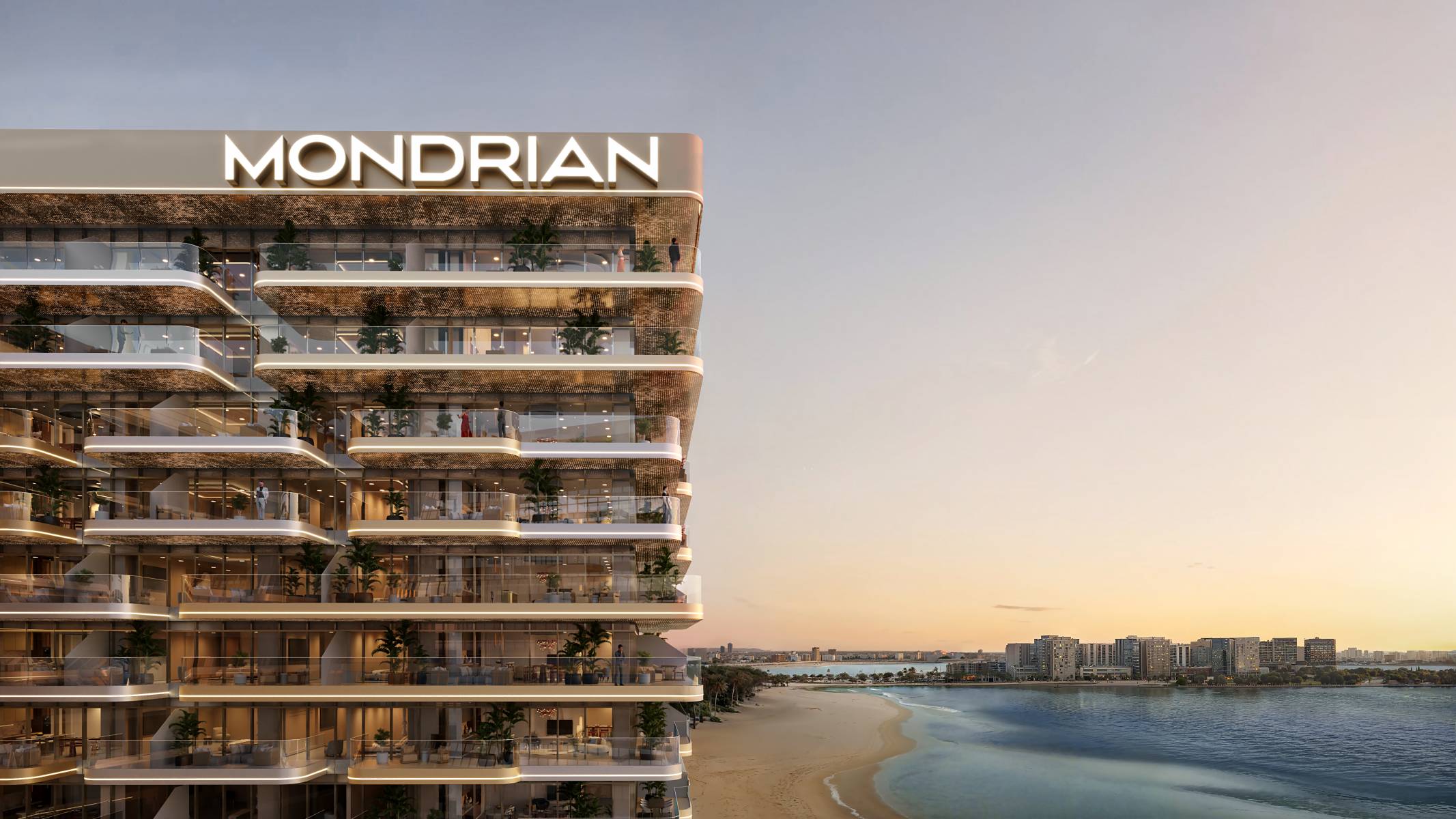 Mondrian Al Marjan Island Beach Residences, developed by ELEVATE in partnership with Ennismore, is now open for private sales and expressions of interest. image courtesy: ELEVATE