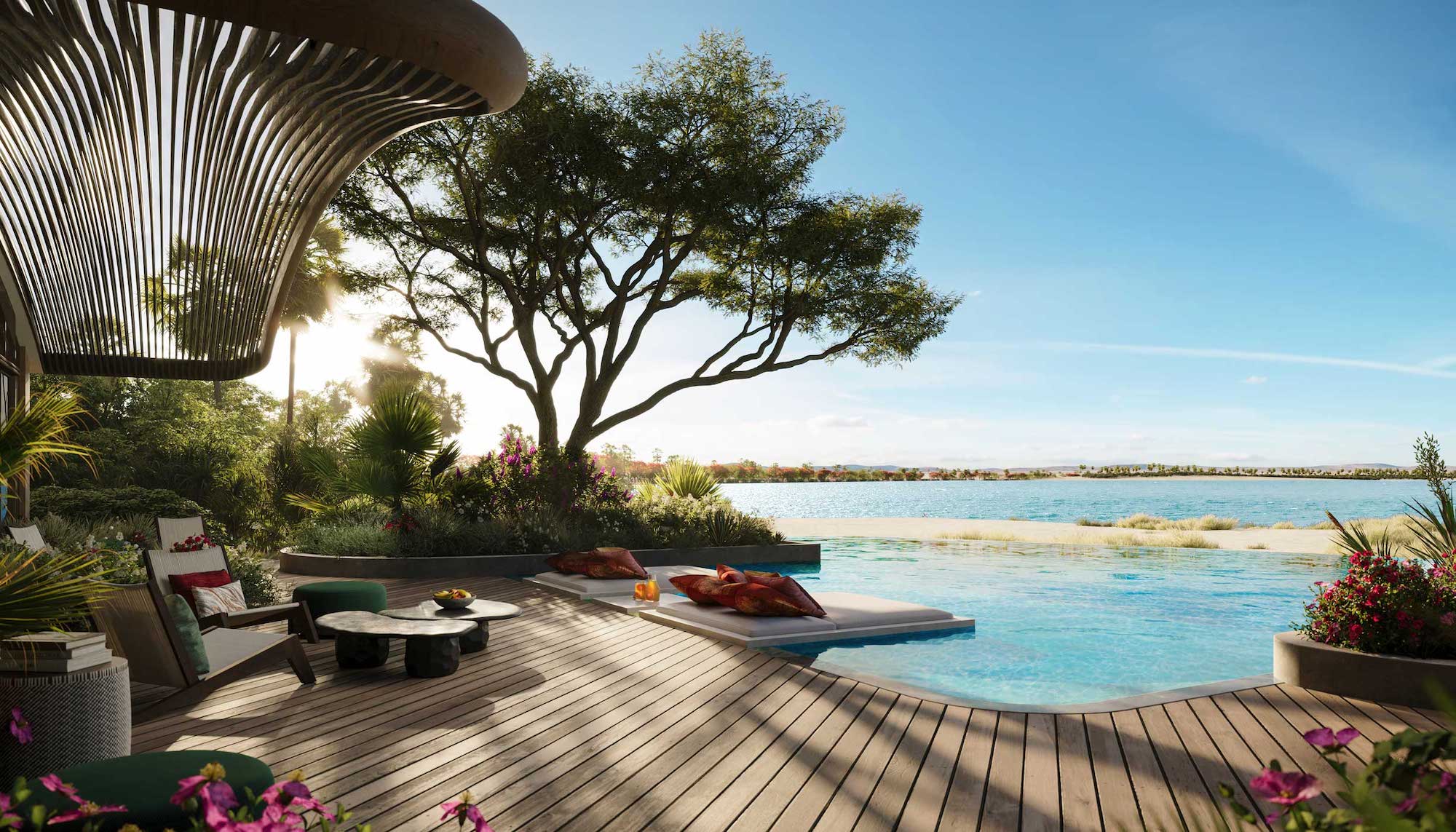 Miraval The Red Sea Residences offers 20 ultra-luxury 1–4BR beachfront villas on Shura Island. Designed by Foster + Partners with interiors by Rockwell Group, each villa features a private pool, expansive terrace, open-plan living, smart-home tech, and sustainable finishes.