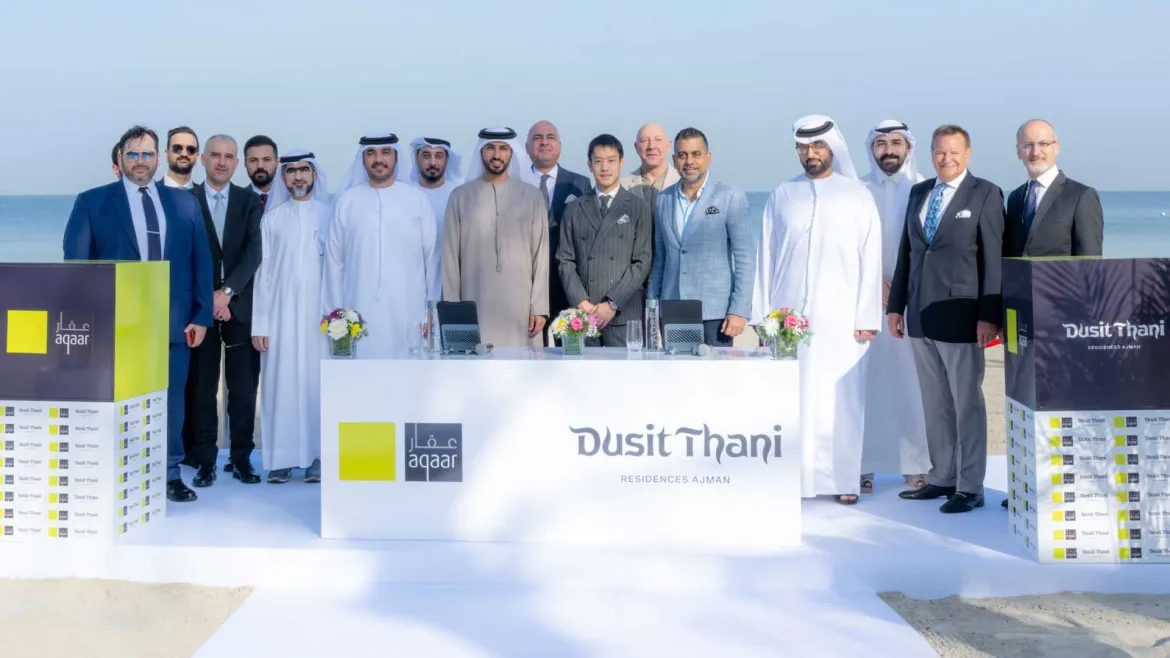 Ajman Properties Corporation “Aqaar” has concluded a strategic brand agreement with “Dusit International”, one of Thailand’s leading integrated hospitality companies, to develop the “Dusit Thani Residences Ajman” project under the luxury “Dusit Thani” brand umbrella.