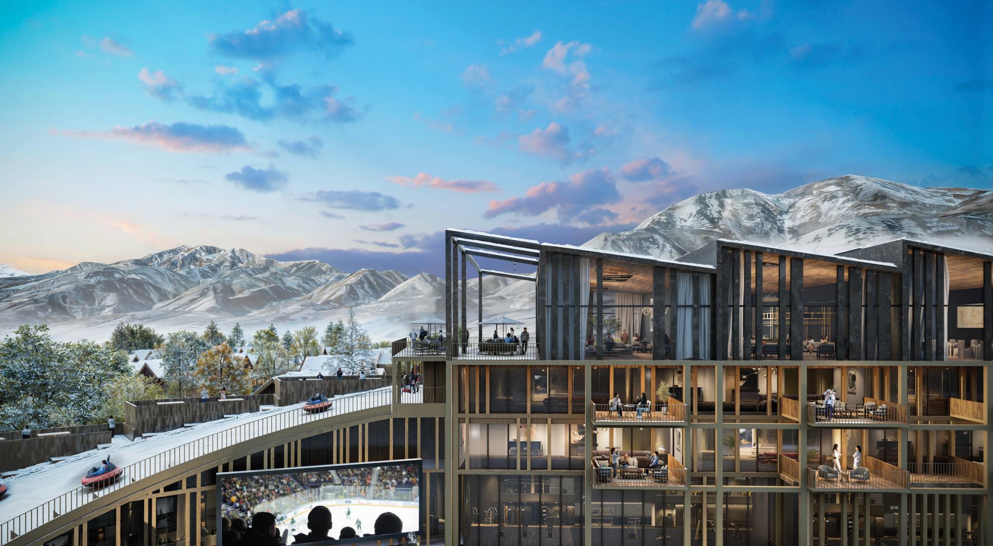 The Slope is presented as a premier 'destination within a destination,’ mixed-use development project that includes a 4* hotel, branded residences, retail/commercial, multi-family housing, and experiential spaces