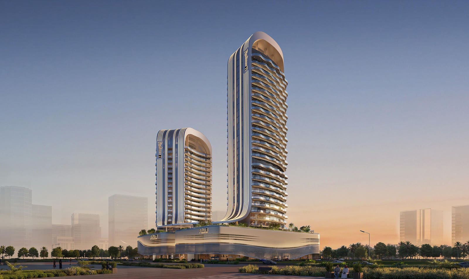 Radisson Blu Hotel & Residences by BNW Developments is a landmark mixed-use destination in RAK Central, Ras Al Khaimah, combining luxury hospitality and residential living