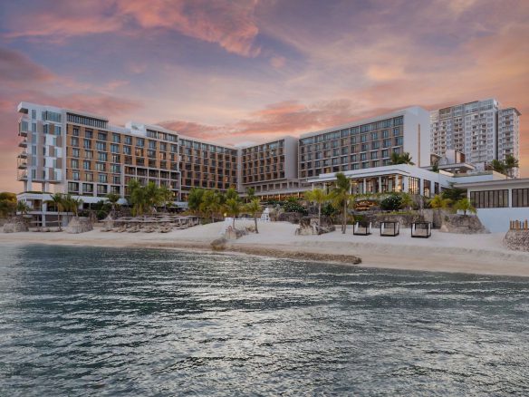 The Residences at Sheraton Cebu Mactan Resort stands stands in a 3.8-hectare property that fronts an immaculate stretch of private white beach