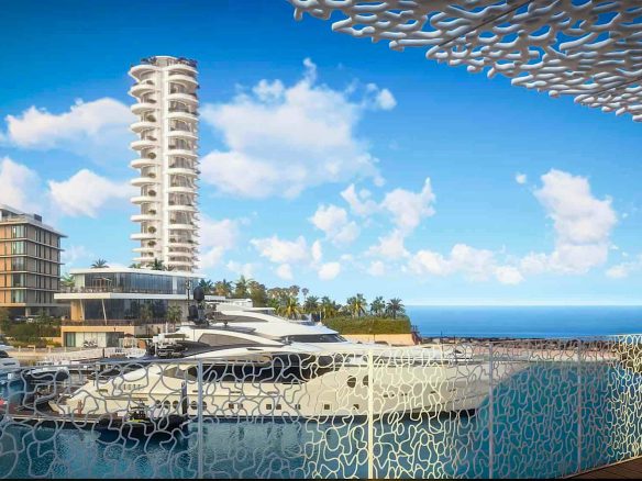 The Bulgari Lighthouse is a 28-storey residential tower on the private Jumeira Bay Island, developed by Meraas
