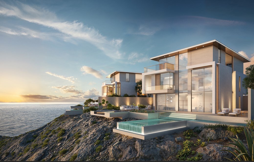 Located at AIDA a gated clifftop community overlooking the Gulf of Oman, that spans over 4.3 million SQM, Azure Oceanfront Villas with Interiors by Fendi Casa offer unparalleled coastal living defined by Italian sophistication.
