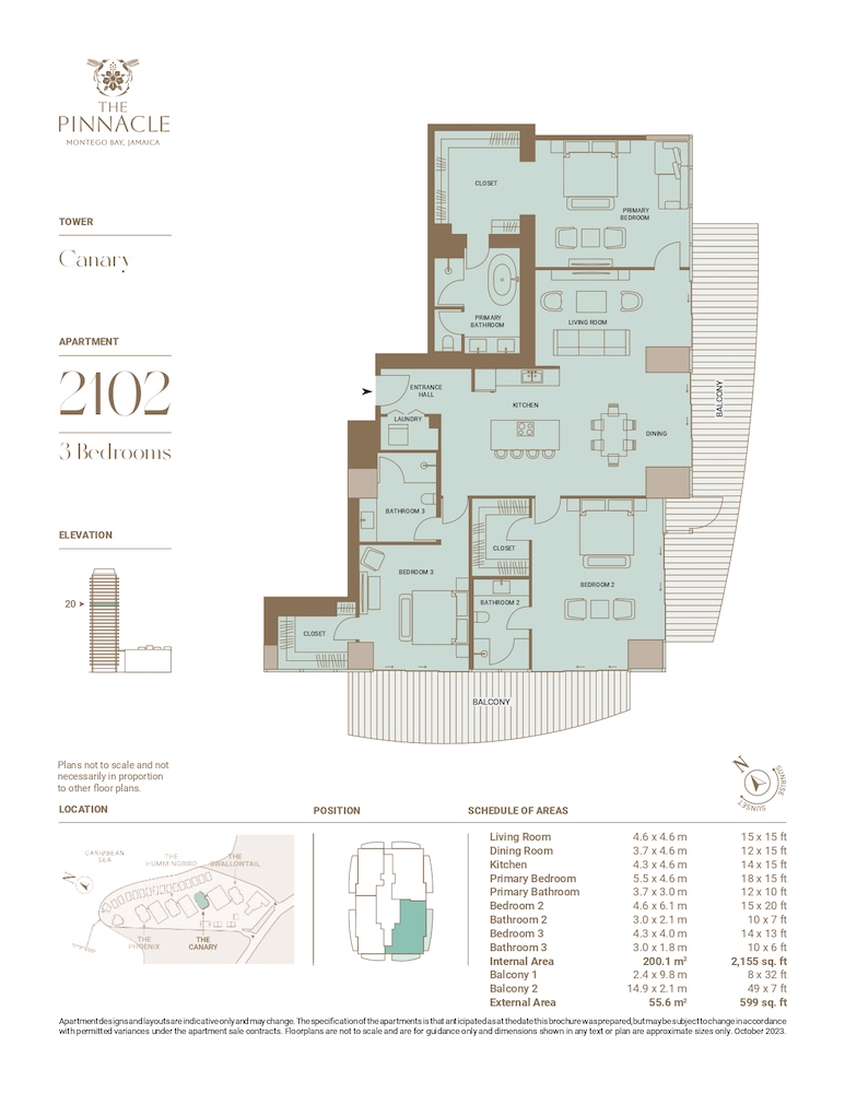 Canary Tower Montego Bay Three Bedroom Apartments