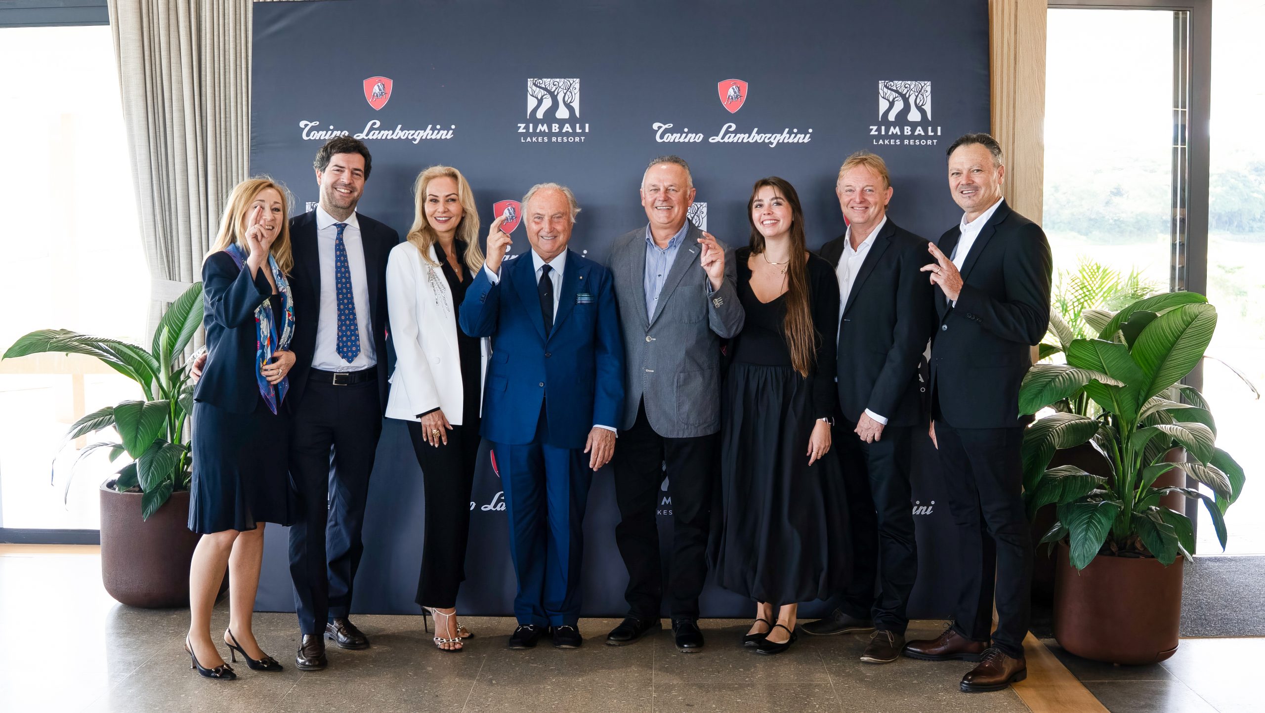 Tonino Lamborghini Suites and Residences Zimbali Lake Signing withTanya Byls, Guglielmo Chiussi, Angela Krieger, Tonino Lamborghini, Werner Burger, Nienke Burger, Neil Cocker & Howick Oosthuizen