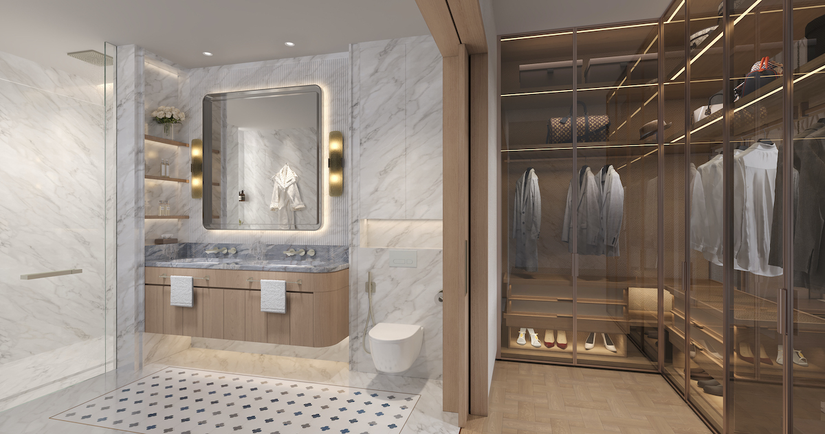 The interiors are grounded in a layered material palette that channels Turkish warmth and tactility