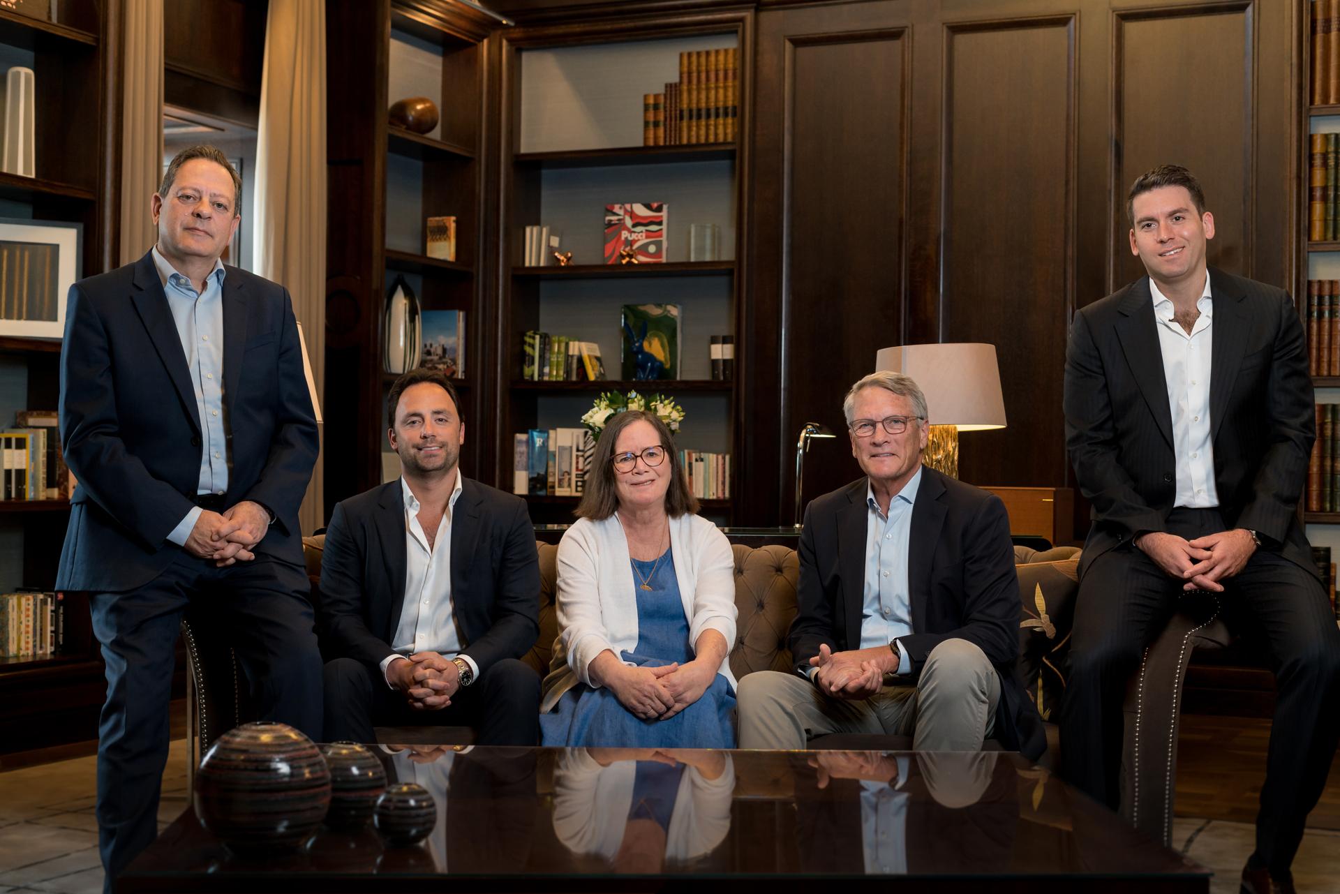 From left to right: Simon Naudi, Group CEO Corinthia; Marcus Pisani, Managing partner CREV; Karen and Steve Cummings, Managing members of Carolina Partners; Alexander Chazkel, Managing partner CREV.