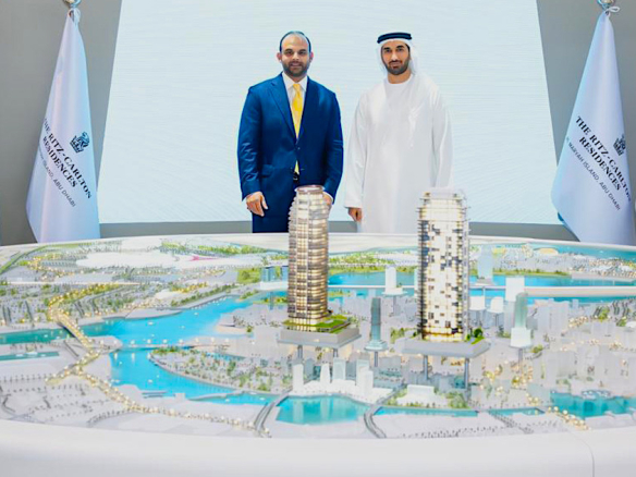 The launch ceremony brought together Ahmed Al Qassimi, CEO of SAAS Properties, and Jaidev Menezes, Regional Vice President – Mixed-Use Development, Europe Middle East and Africa of Marriott International.
