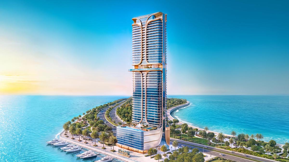 The fully furnished waterfront development is designed around sea and Dubai skyline views, with residences ranging from studios to four-bedroom apartments and penthouses. Pr