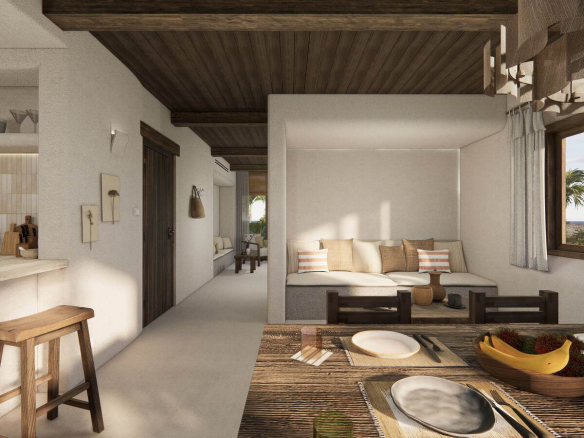 A one-bedroom villa with superior open-living area, plunge pool and extended garden space at Liyongo